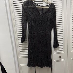 J. Crew Black and White Long Sleeve Dress
